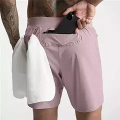 Shorts Jogger Quick Dry masculino, calças curtas para musculação, com bolso com zíper, ginástica fitness, verão 2022 - comprar online