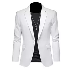 Blazers boutique casuais masculinos, jaqueta monocromática, terno slim fit, casaco de lazer, boutique de moda, novo, 2023