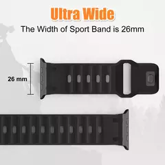 Pulseira esportiva de silicone para apple watch ultra 2 band 49mm pulseira correa de aço inoxidável iwatch série 9 8 7 se 10 45mm 44mm 46mm - Wolf Magazine