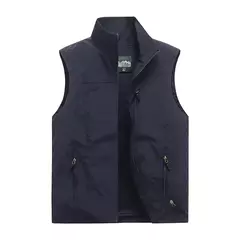 Imagem do Colete de pesca primavera outono ao ar livre alta tendência da moda masculina confortável à prova de frio colete qualidade pesca lazer à prova de vento tanque