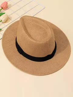 Chapéu do verão para homens e mulheres, chapéu de praia, estilo inglês, abas largas, sombreamento do sol, palha do panamá