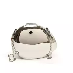 Saco de Embreagem Acrílico em Forma de Concha para Mulheres, Ouro, Prata, Metal Brilhante, Ombro, Bolsas Crossbody, Bolsa Pequena, Festa Noturna, Designer Bonito - loja online