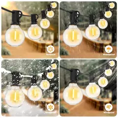 Imagem do Guirlanda de luzes inquebrável g40, 220v 110v, led, luz de corda e12, à prova d'água, conectável, guirlanda de ano novo, decoração de natal