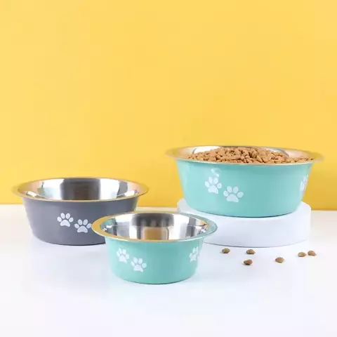 Tigelas antiderrapantes para cães pequenos, médios e grandes, tigelas e bebedores de aço inoxidável, alimentadores para animais de estimação, acessórios para cães