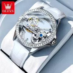 OLEVS Relógio Mecânico Automático para Mulheres, Relógio Transparente, Big Dial Design, Bracelet Set, Presente de Luxo, 40mm, 6699 na internet