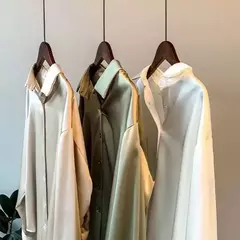 Blusa feminina de manga comprida de cetim vintage, camisa sedosa, blusa de escritório de trabalho, camisa casual feminina, outono - loja online