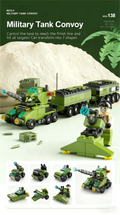 Conjunto de construção Mega City 6 em 1 - Carro de polícia, caminhão de bombeiros, guindaste, tanque, helicóptero e muito mais, presente de brinquedos de engenharia de construção - loja online