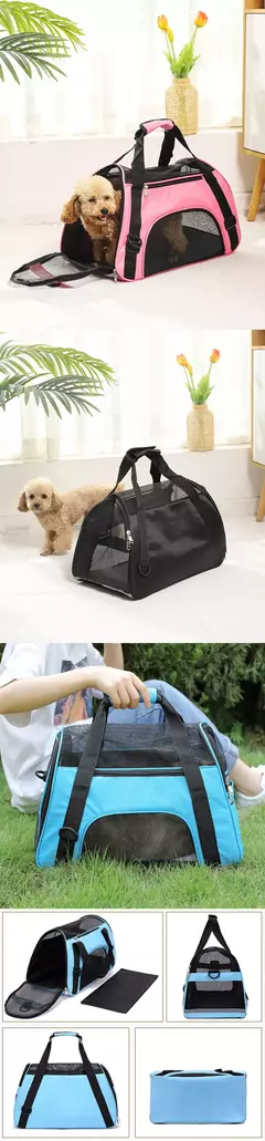 Gato cão portador de viagem para animais de estimação de lado macio malha respirável pequeno cão gato ao ar livre tenda transportadora saída animais de estimação bolsa