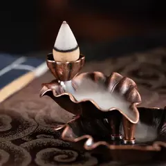 Titular De Fragrância De Queimador De Incenso De Cerâmica, Torre De Folha, Incensário De Refluxo, Aromaterapia Criativa, Vara De Refluxo De Fumaça - comprar online