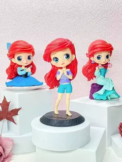 Novo bandai disney a pequena sereia anime qposket personagens ariel glitter linha figura de ação modelo colecionável brinquedos aniversário