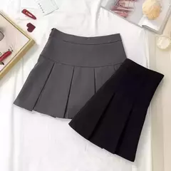 Mini vestido de cintura alta feminino, Cinza, Emagrecimento, Versátil, Anti-Exposição, Saia Linha A, Design, Sentido, Primavera, Outono, Novo, 2022 - loja online