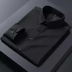 Homens de Manga Longa Stretch Camisas, Anti-Rugas Camisas, Slim Fit, Blusa de Negócios Sociais, Branco, Novo, S-8XL