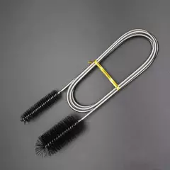 Escova de limpeza de aquário para mangueira de água, tubo de ligo, tubo de ar, aço inoxidável, flexível, cabeça dupla, limpador de tanque de peixes - comprar online