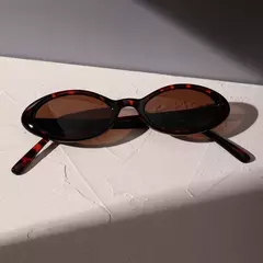 Óculos de sol ovais pequenos para mulheres, leopardo, marrom, quente, retrô, colorido, sombra, óculos, feminino, sexy, nova moda, 2024 - loja online