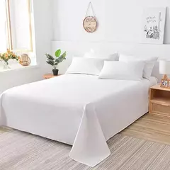 Lençóis de solteiro e casal, lençóis de algodão lavável, lençóis de hotel branco puro, fronhas não incluídas, One Piece, uso doméstico, B & B - comprar online