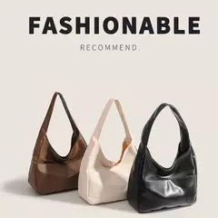 Bolsa de ombro retro elegante e minimalista, bolsa casual, tendência, grande capacidade tote - Wolf Magazine