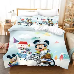 Disney Mickey Mouse Conjunto de cama para meninos, colcha única, capa de edredão, decoração do quarto infantil, queen e king size, quarto casal, 3 PCs - comprar online