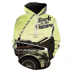 Homens e mulheres de volta para o futuro 3D filme impressão com capuz moletons, Hoodie extragrande, crianças pulôver, moletons, casaco moda na internet