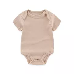 Kiddiezoom-bodysuits macios unisex para bebê, Onesies sólidos para recém-nascidos, roupas infantis, 4 estações, 100% algodão, 0-12M, 1 pc