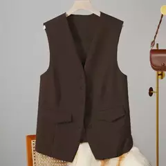 Colete vintage sem mangas feminino, Casacos elegantes, Casacos, Roupa casual, Monocromática, Streetwear, Primavera, Verão, Outono, Vestuário - Wolf Magazine