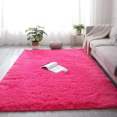 Tapete De Lã De Seda Tie-Dye Tapete De Quarto Espessado Cabelo Comprido Cobertor De Cama De Janela, Simples Ins Vento, Cor sólida, Sala De Estar, Atacado na internet