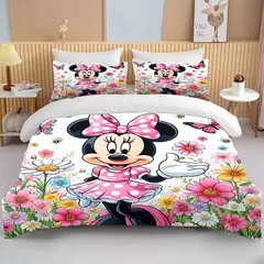 Minnie Mickey Mouse cama conjunto para meninas, capa de edredão, gêmeo, rainha, rei, desenhos animados, capa macia, 2 fronhas, 3 pcs - Wolf Magazine