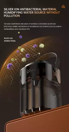 Umidificador Doméstico Criativo, Atomizador de Grande Capacidade, Três Jatos, USB, Silencioso, Desktop, Quarto, Dormitório, Escritório, Luz Noturna, 3L, Novo - loja online