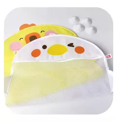 Imagem do Qwz novo pato dos desenhos animados do bebê saco de malha do banheiro otário design para brinquedos de banho crianças formas animais pano areia brinquedos armazenamento net saco