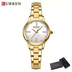 Curren-relógio de quartzo feminino, original, elegante, feito de aço inoxidável, à prova d'água, para as mulheres - comprar online