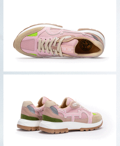 Tênis clássicos equilíbrio casual, rosa e branco, moda, com um design de um produto de moda - Wolf Magazine