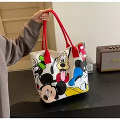 Bolsa de Ombro Disney-Mickey para mulheres, sacola versátil, bolsa de classe estudantil, grande capacidade, casual, desenhos animados, na moda - loja online