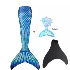 Imagem do Novo verão crianças natação sereia cauda traje cosplay crianças princesa festa fantasia maiô pode adicionar monofin fin natal