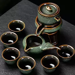 Conjunto de chá tradicional chinês de 8 peças, conjunto de chá kung fu de alta qualidade, bule de porcelana e xícara de chá, conjunto de chá automático para 6 pessoas