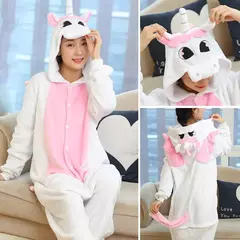 Pijama infantil Unicórnio, Macacão Kigurumi, Flanela com capuz, Roupa da Casa, Macacão, Roxo, Rosa, Meninas, Criança, Crianças, 4 anos, 8 anos, 10 anos, 12 anos, 14 anos, 16 anos - Wolf Magazine