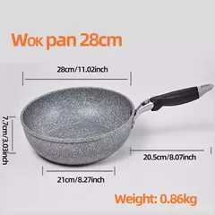 Imagem do Frigideira Antiaderente de Pedra Durável, Frigideira de Caldeirão, Panelas de Fogão de Indução, Ovo Panqueca, Fogão a Gás, Home Wok, 28 cm, 26 cm, 24 cm, 20cm