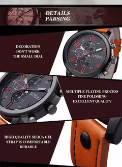 Curren-Relógio Quartz Masculino, Relógios de Fábrica, Moda de Luxo, Relógio de pulso casual, Data Watch