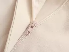 TRAFZA-Calças de fenda de perna reta feminina, calças de cintura alta com zíper, bolso traseiro, decoração fina, moda feminina, tricolor, novo - comprar online