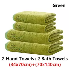 Conjunto de toalhas de fibra de bambu bordadas para adultos, alta qualidade, cor sólida, super absorvente, toalhas de banho para casa e toalhas de mão