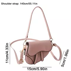 Sacos portáteis do mensageiro do ombro único para mulheres, bolsa crossbody de couro, bolsa simples, bolsas sela