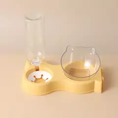 Imagem do Tigela de comida para cães e gatos, alimentador automático, tigela de comida multifuncional para cães e gatos e bebedouro