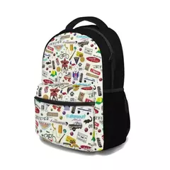Stranger Things High Capacity Waterproof Mochila Universitária para Meninas, Mochilas Escolares Laptop na Moda, Nova Moda, 17";;VERDADEIRO;;"Background color