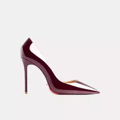 Bombas de couro genuíno para mulheres, fundo vermelho, dedo apontado, salto alto, estilete elegante, sapatos femininos, tendência luxuosa, 44, 2024 - loja online
