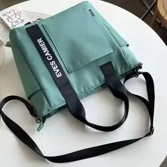 Bolsa de lona impermeável para aluna, grande capacidade, bolsa de ombro, nylon, simples, moda, sacos do mensageiro, sacola casual, novo, 2024 - comprar online