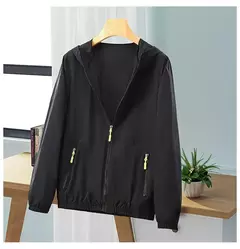 Imagem do Mulheres Jaqueta Impermeável Jaquetas Blusão Feminino Com Capuz Verão Sunproof Windproof Casacos Mulheres Caminhadas Ao Ar Livre Fino Casaco A231