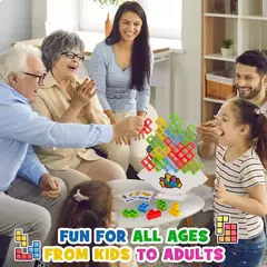 Stacking Building Blocks Jogo de tabuleiro para crianças e adultos, Tetra Tower, Fun Balance, Team, Dorm, Family Game, Night and Partie, 64pcs - comprar online