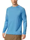 Camiseta monocromática de manga comprida UV masculina, camisetas casuais, tops ao ar livre, roupas de treino, plus size, moda