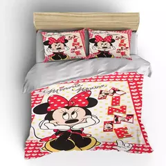 Mickey e Minnie Conjunto de cama para crianças, Fluffy Cartoon Comforter Cover, US Twin Bedclothes, Queen Size, macio, bebê, 3pcs