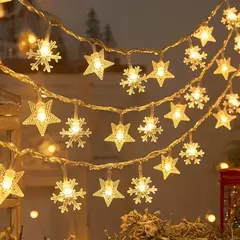 Snowflake LED String Lights para decoração de casa, Fairy Lamp, Árvore de Ano Novo, Jardim, Natal, 3m, 2024, 2025, Noel 6 - loja online