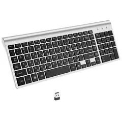 Hebraico baixo nível de ruído 101 teclas teclado sem fio 2.4g fino e compacto teclado sem fio para computador portátil windows pc desktop smart tv na internet