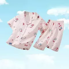 Conjunto de Pijamas Anime infantil, Roupa das Meninas, Roupa Confortável, Homewear das Meninas, Minha Melody, Sanrio, Pochacco, Cinnamoroll, Kuromi - Wolf Magazine